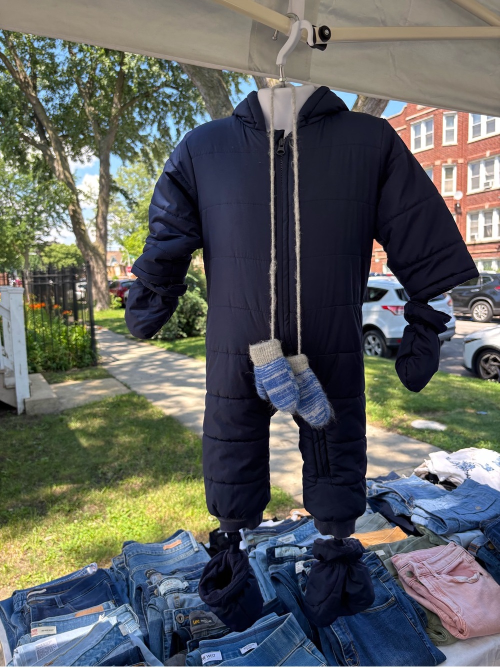 The Children's Place Navy Fleece Jacket with Cream Sherpa Lining